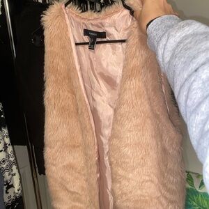 Pastel pink fur vest